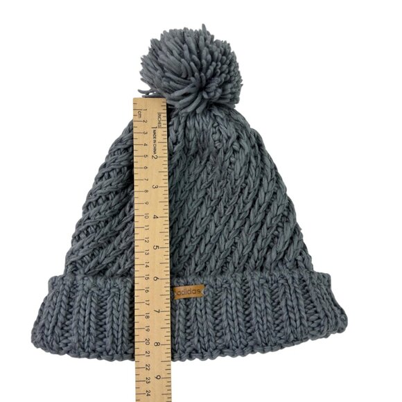 Adidas Gray Knit Pom Beanie Hat – Unisex Adult - Picture 8 of 9